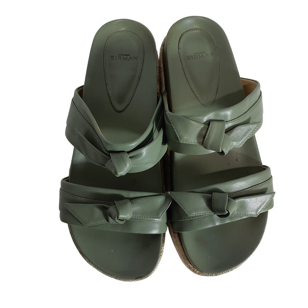 Alexandre Birman Knotted Green Clarita Espadrille Slides Size 38 EU / US 8 - Picture 4 of 7